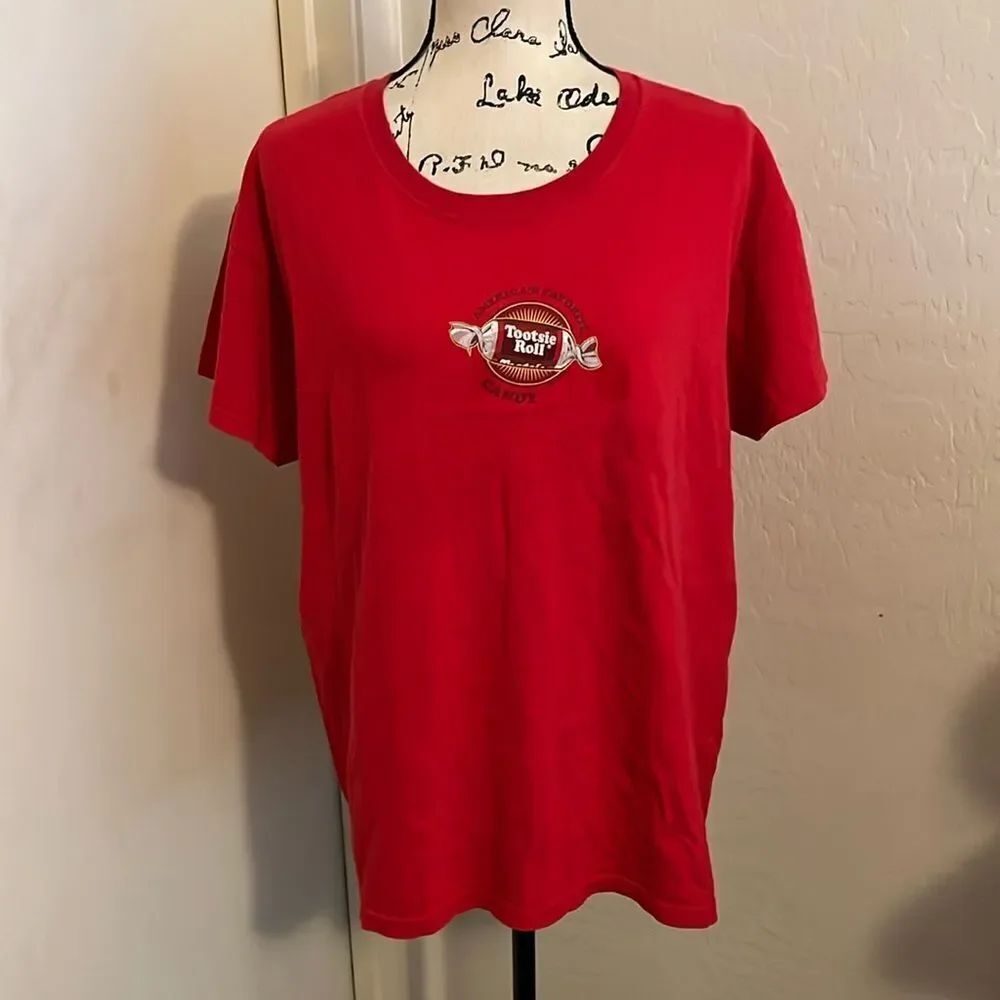 Y2K Tootsie Roll Candy Red Graphic Shirt